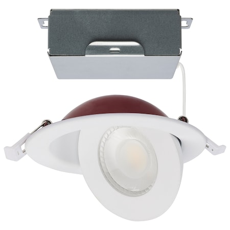 Satco 9W LED Fire Rated 4 In Direct Wire Directional Downlight Round White CCT Sel Dim 120V S11880